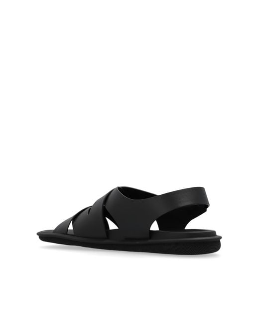 Giorgio Armani Black Leather Sandals, for men