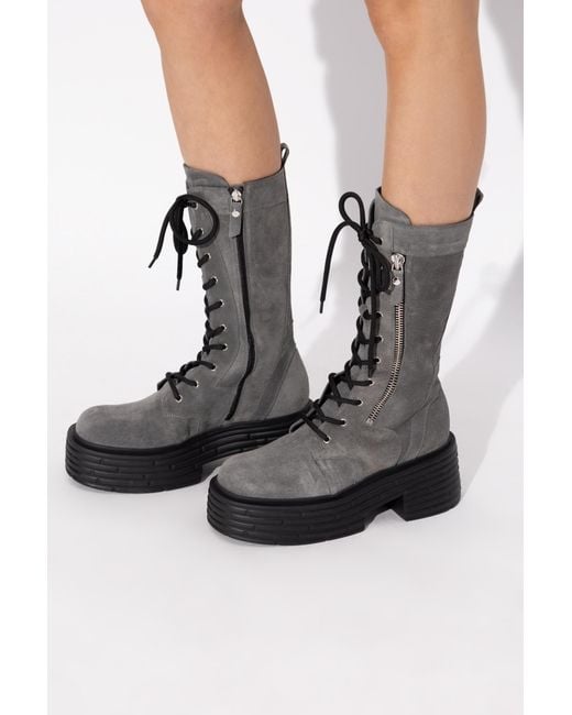 Agl Attilio Giusti Leombruni Black Suede "Lignes" Platform Shoes