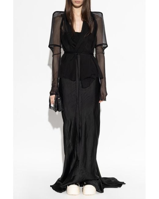 Rick Owens Black Transparent Blazer