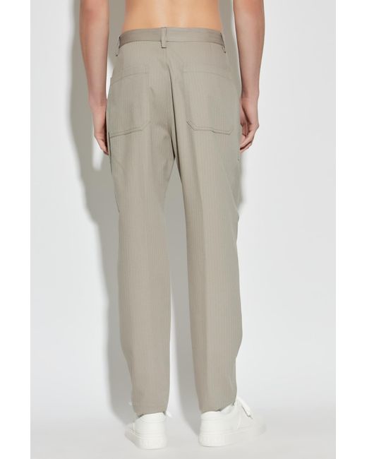 Eleventy Gray Herringbone Pattern Trousers for men