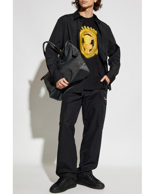 Versace Black Cargo Trousers for men