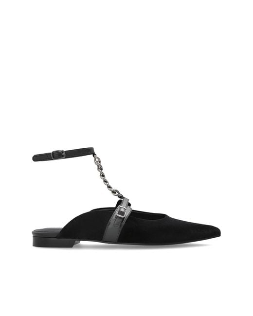 Munthe Black Velvet Ballerinas "Perma"