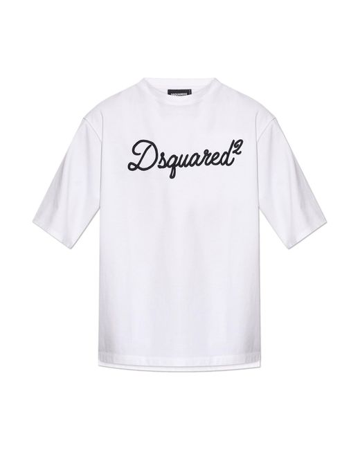 DSquared² White T-Shirt With Logo for men