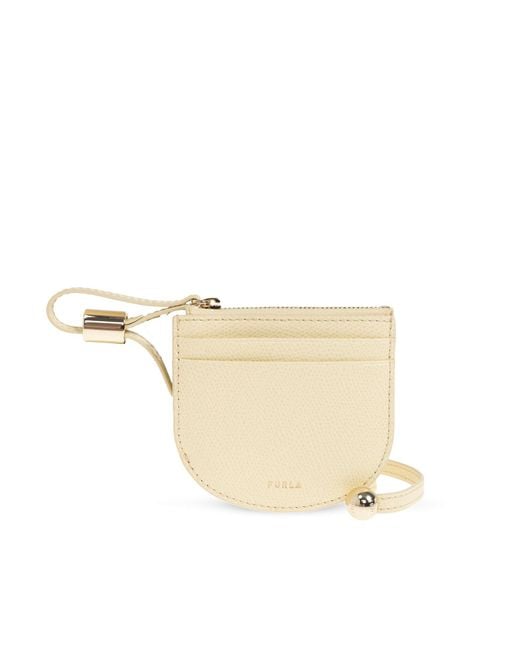 Furla Natural "Laura" Card Case On A Strap