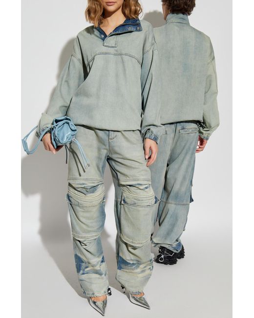DIESEL Gray Denim Sweatshirt D-Flow-S1