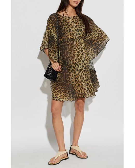 Moschino Green Beach Dress With Animal Print