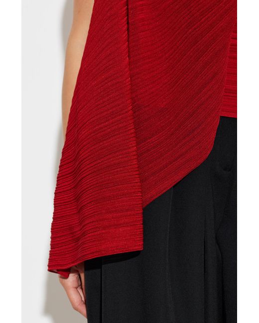 Balmain Red Pleated Top