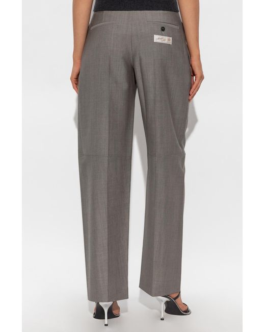 Alexander Wang Gray Wool Pleated Trousers