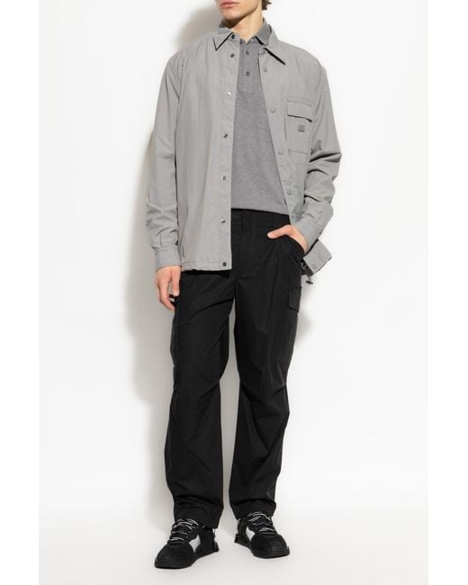 Dolce & Gabbana Gray Cotton Polo With Appliqué for men