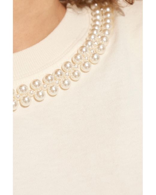 Golden Goose Deluxe Brand White Top With Pearl Neckline,