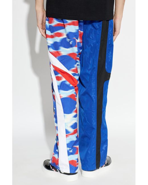 A Bathing Ape Blue Trousers With Logo for men