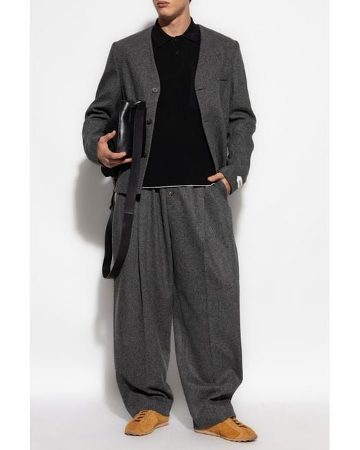Jacquemus Gray Wool Trousers 'Fernando' for men