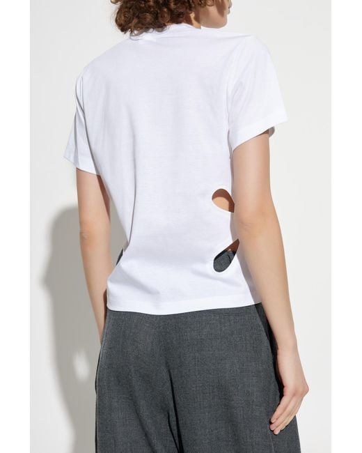 Comme des Garçons White Top With Decorative Cut-Outs