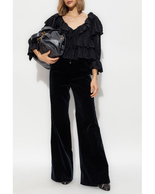 Chloé Black Velvet Trousers