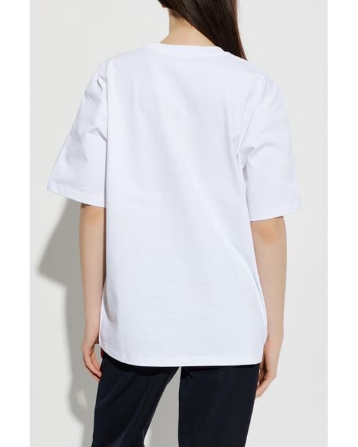 Ganni White T-Shirt With Logo