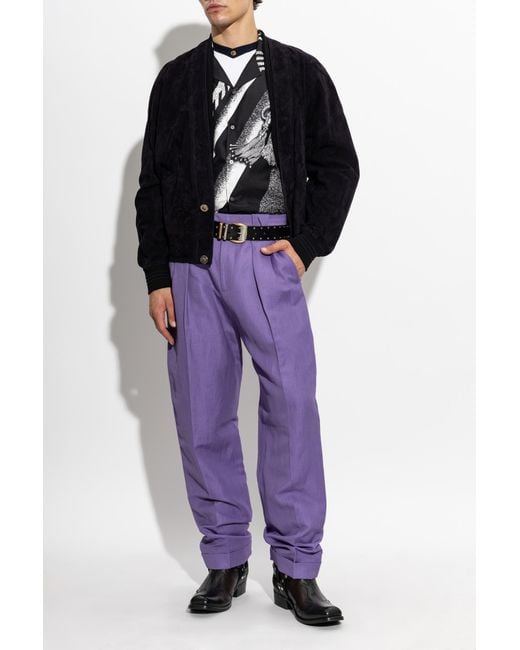 Versace Black Silk Shirt "Formula 6" for men