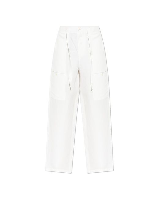 Jil Sander White 'Cargo' Trousers