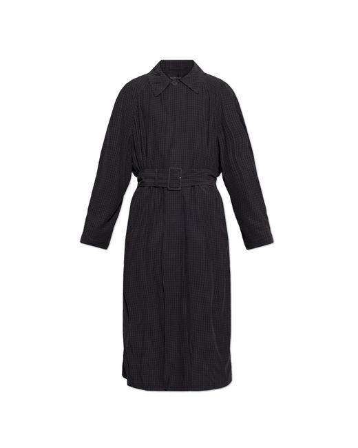 Balenciaga Black Coat With Check Pattern for men
