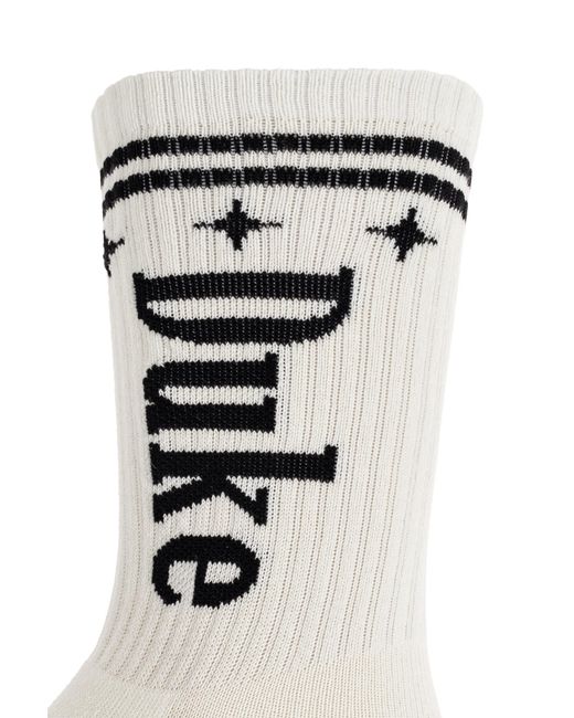 Duke & Dexter White Socks With Logo for men