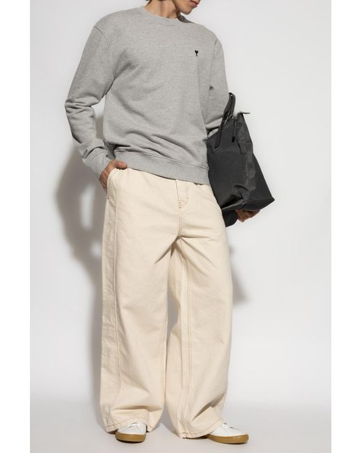 AMI White Sweatshirt With Logo for men