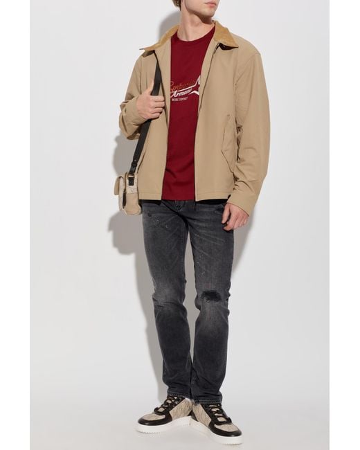Emporio Armani Natural Jacket With A Stand-Up Collar for men