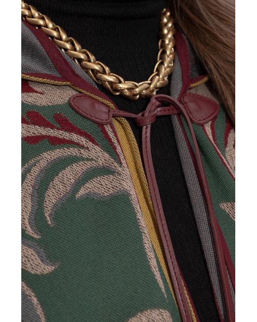 Etro Red Wool Poncho