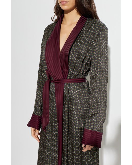 Maison Margiela Green Striped Coat