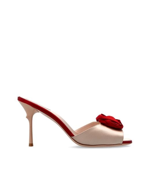 Roger Vivier Pink Satin Heeled Mules