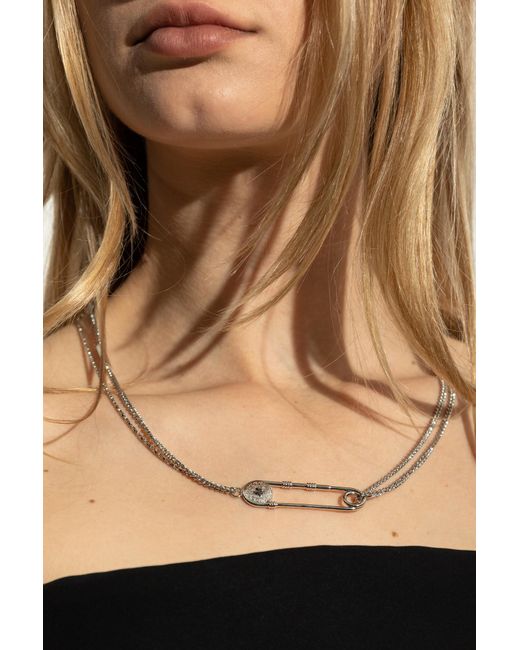 Versace White Necklace With Pendant