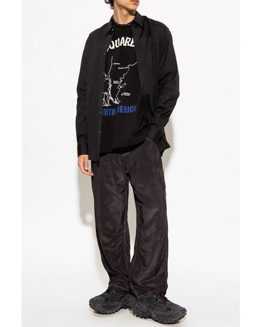 DSquared² Black Cotton Shirt for men