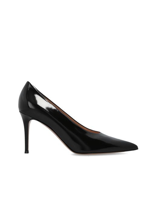 Gianvito Rossi Black Leather Heeled Shoes "Robbie"