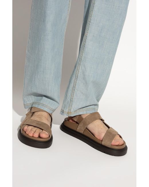Fendi Brown Suede Sandals for men