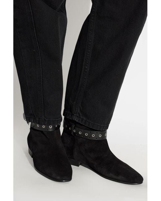 Isabel Marant Black Suede Ankle Boots 'Reena'