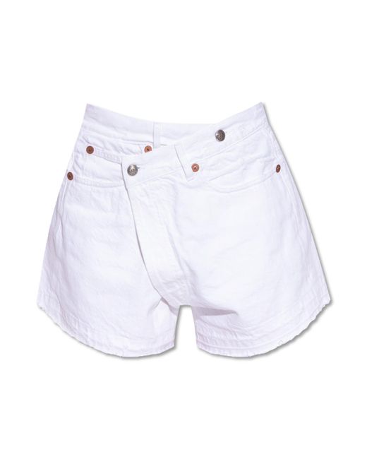 R13 Denim Shorts With Asymmetric 