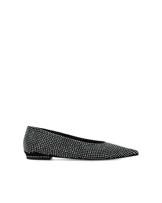 ROTATE BIRGER CHRISTENSEN Black Ballet Flats With Shimmering Sequins