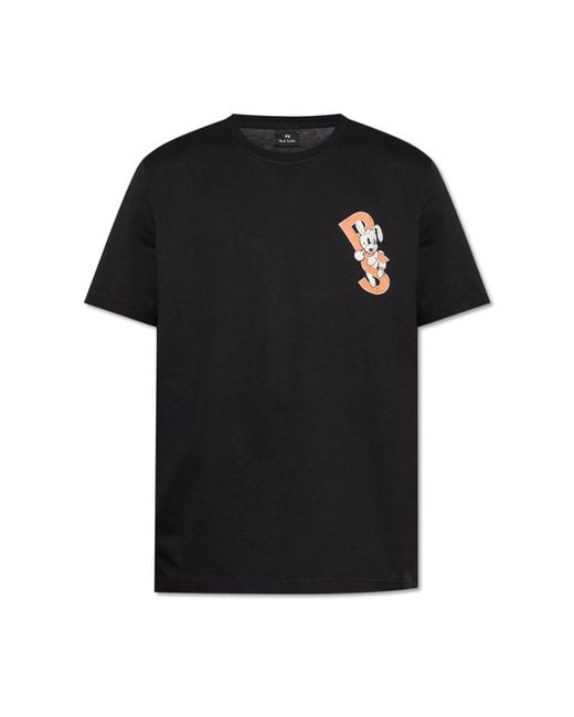 Paul Smith Black T-Shirt With Colorful Print for men