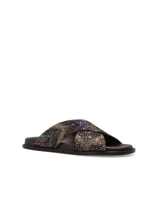 Missoni Black Patterned Flip-Flops