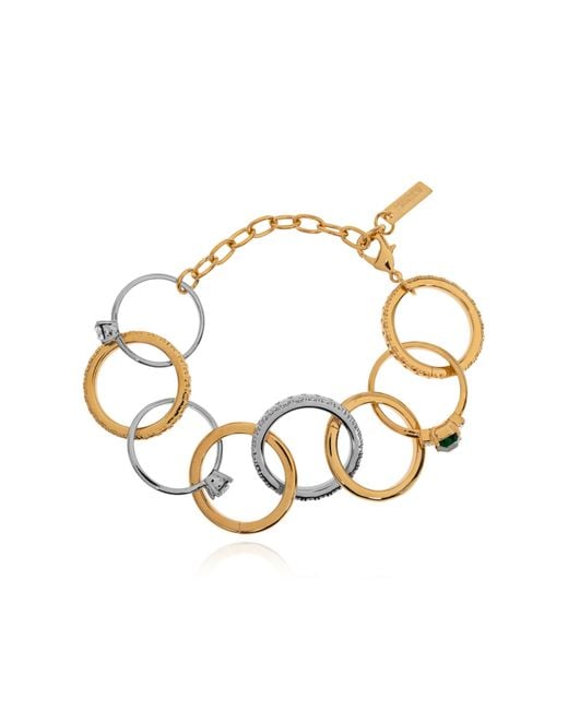 Moschino White Bracelet With Shimmering Crystals