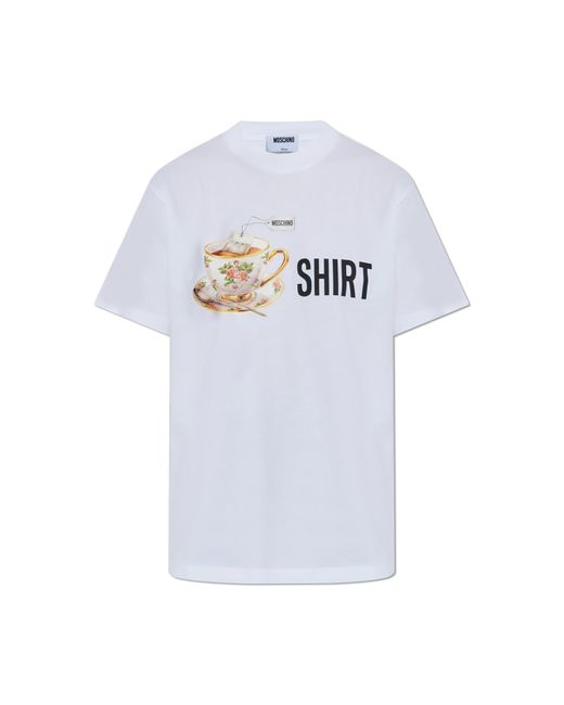 Moschino White T-Shirt With Print