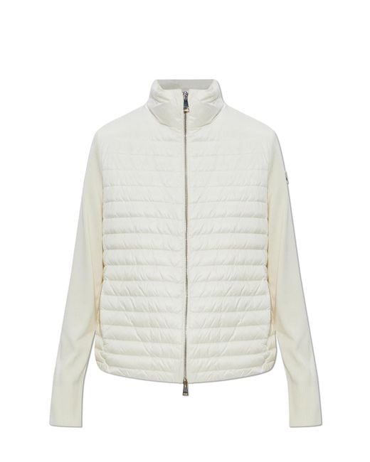 Moncler White Cardigan With Down Filling