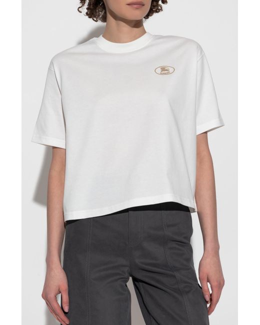 Burberry White T-Shirt With Logo