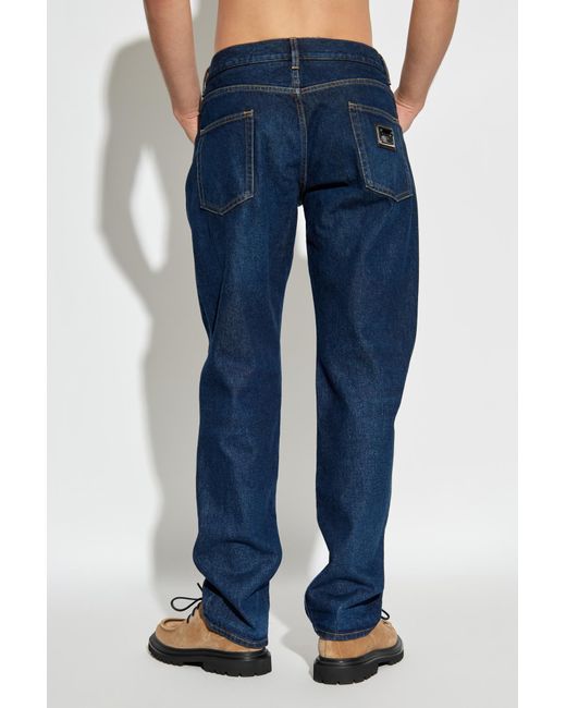 Dolce & Gabbana Blue Straight-Leg Jeans for men