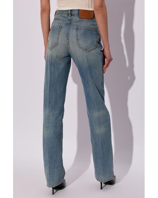 Victoria Beckham Blue Straight-leg Jeans,