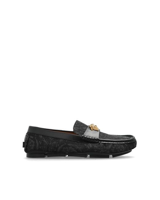 Versace Black Loafers With 'Barocco' Pattern for men