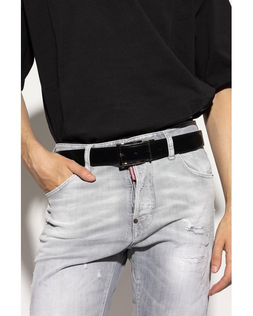 DSquared² Black Belt With Interchangeable Buckles for men