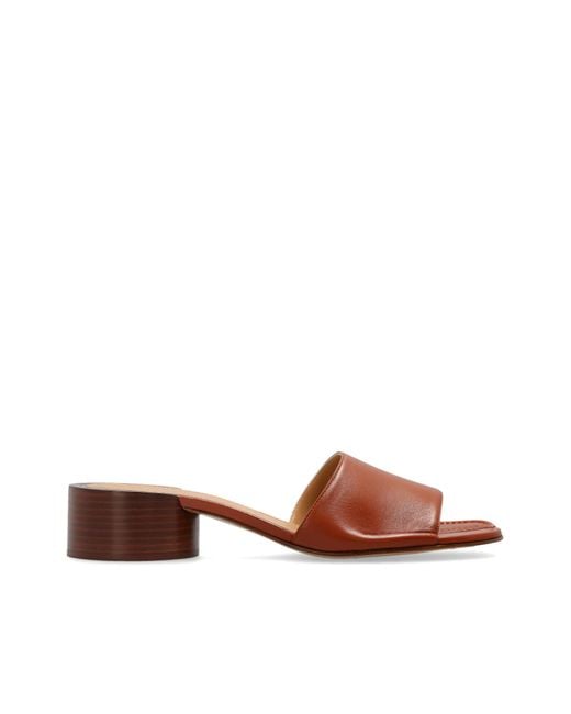 Maison Margiela Brown Heeled Mules With 'Tabi' Cut-Out