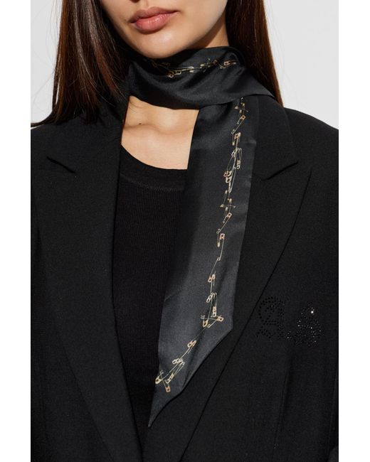 AllSaints Black Silk Scarf "Cora"