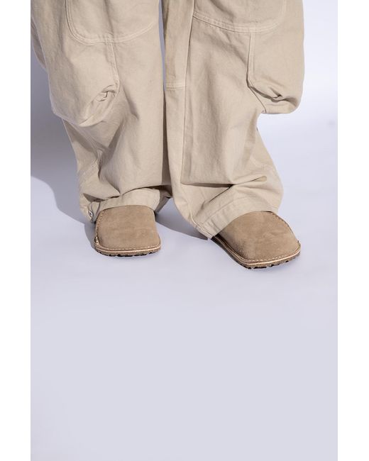Birkenstock Brown 'Lutry Premium' Suede Slides for men