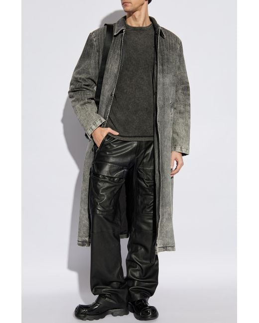 DIESEL Gray Padded Coat D-Jack-S1 for men