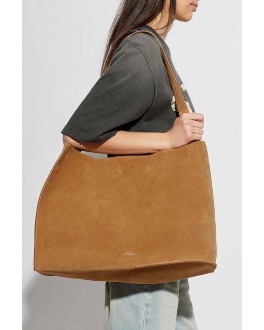 Studio Nicholson Brown Suede 'Doublet' Shopper Bag